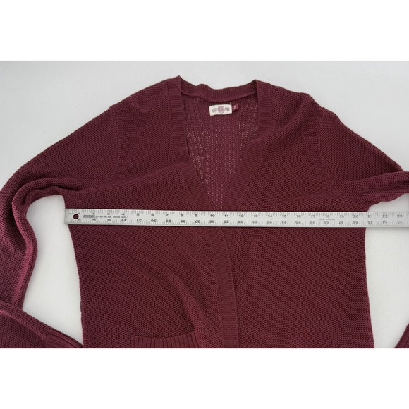 So Perfectly Soft You‎ Open Front Knit Cardigan Pockets Burgundy Sz M Cozy - Picture 11 of 11